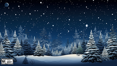 Winter Wonderland - #ProcreateArt | #MadeByMELO digital art holiday illustration madebymelo procreate procreate brushes snow winter