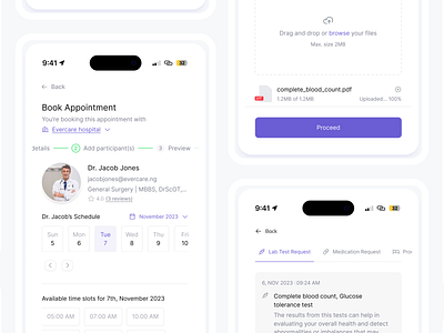 Appointment Booking & Session app b2c design product design ui ux