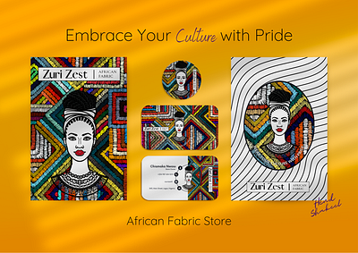 Zuri Zest's Stationary Design african business card card fabric graphic design logo stationary store