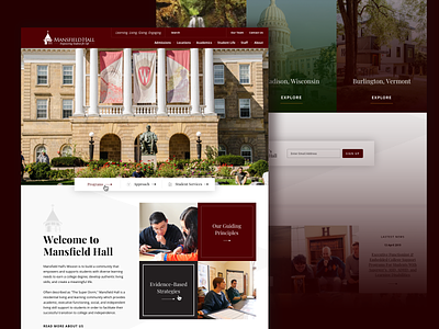 Mansfield Hall Website college school university