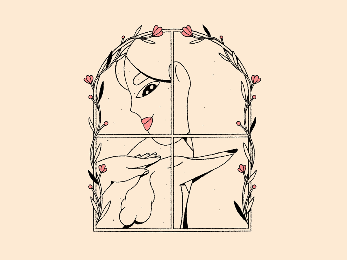 Love 2danimation animation character dog flowers illustration procreate