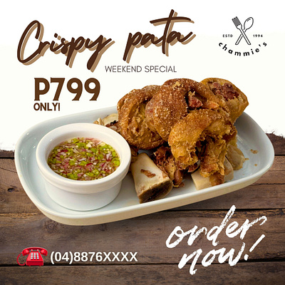 Chammie's crispy pata graphic design