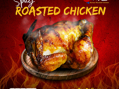 Korean roasted chicken graphic design