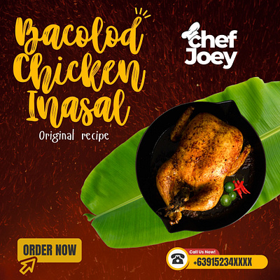 Chef Joey's chicken inasal graphic design