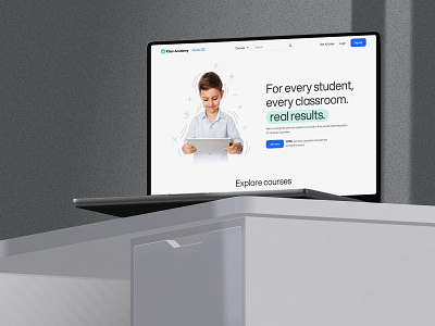 Landing page Redesign Concept - Khan Academy design edtech education elearning khan academy kids landing page learn math minimal redesign revamp ui ux visual website