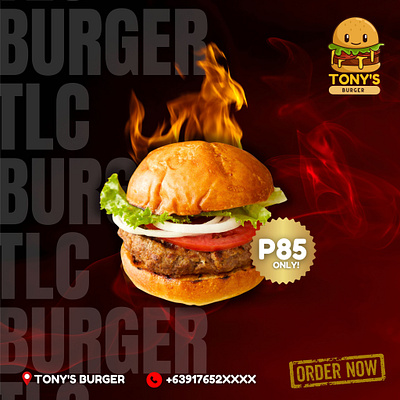 Tony's burger graphic design