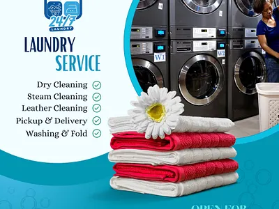 24/7 laundry design graphic design