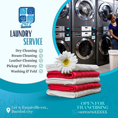 24/7 laundry design graphic design