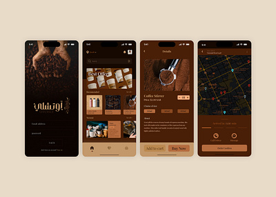 Coffee App UI branding graphic design ui