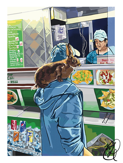 Tochtli art brooklyn design illustration new york nightlife procreate rabbit street food vendor