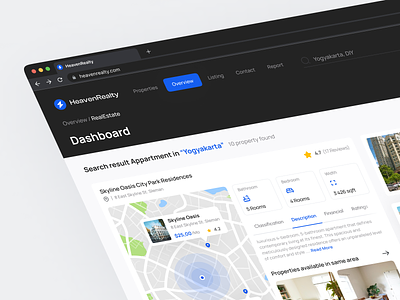 HeavenRealty - Real Estate Dashboard ✨ apartment architecture clean dashboard elegant home house product property propertyapp real estate real estate agency real estate design realestate rent residence uiux web webapp websitedesign