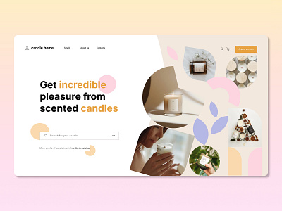 Design concept for an online candle store candle store design design concept graphic design illustration landing page minimal online store ui