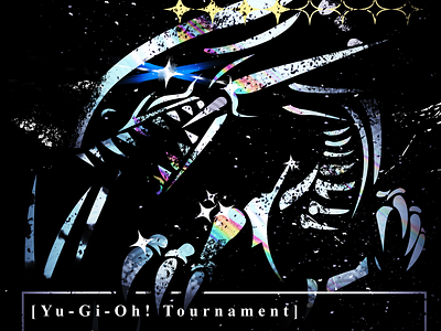 Punk Outer: Yu-Gi-Oh! Tournament Poster adobe blue eyes white dragon card game grunge illustrator paint splatter stars tabletop tcg theophilus wallen vector vector art