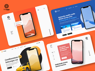 Hitapp Landing Page UI Kit app design hit app ui ui kit web design