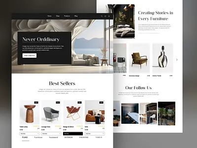 E Commerce Website Design for Furniture ai ai image ai web creative web design e commerce ecom web furniture web graphic design landing page design minimal web minimal web design ui ui design ux ux design we design web design web ui