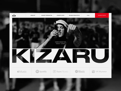 KIZARU_Landing Page adobe concept creativeconcept creativeinspiration design digitaldesign figma hiphopdesign interactivedesign kizaru landing page landingpagedesign mobile mobileui motion graphics ui uiux uiuxdesign ux webdesign