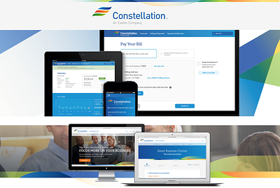 Constellation Energy app blue corporate field form graph responsive whitespace