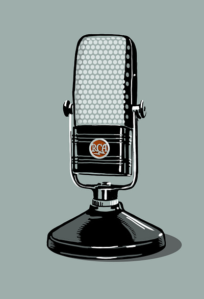 Vintage RCA 44 microphone antique audiophile bold illustration graphic artist illustration microphone music rca recording vintage audio