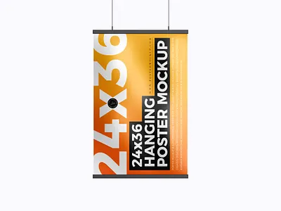 Free Hanging Poster Mockup poster mockup