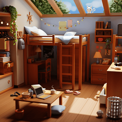 Stylized Environment room made with zBrsh, Maya and Painter 3d