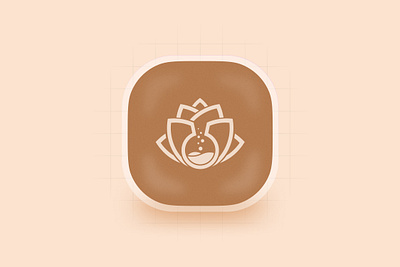 Lotus Farma Logo branding brown flask graphic design light brown logo lotus pharmacy