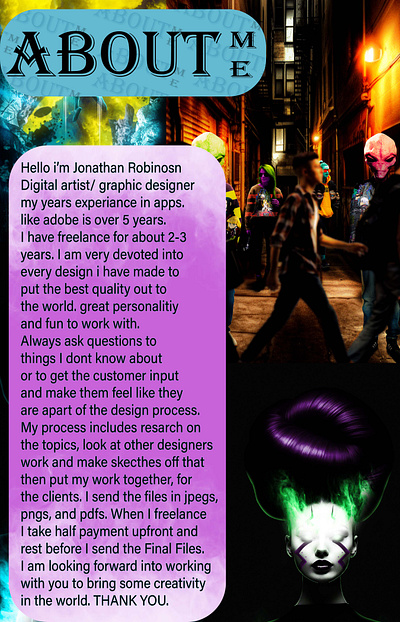 About Me info. art branding design digitalartist graphic design illustration logo photoshop ui visual