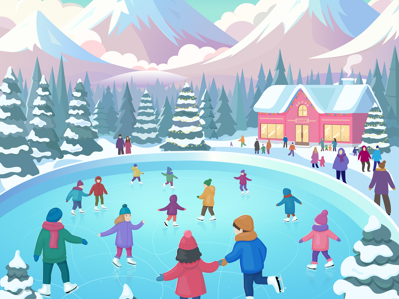 Winter Skating Rink By Tatiana On Dribbble