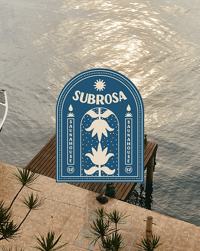 Subrosa Saunahouse badge brand designer brand identity brand services branding design designer emblem graphic design illustration logo nature retreat sauna spa typography vector wellness