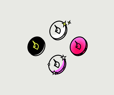 vis des of uniex coin ✨ art black branding cg coin crypto currency design digital draw illustration logo paint pink purple unicorn web3