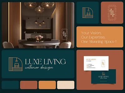 Luxe Living- Interior Design Logo and Visual Identity brand design brand identity design branding clean design farm digital agency logo home home decor logo identiy interior logo light logo logotype luxury logo minimal modern sofa visual identity