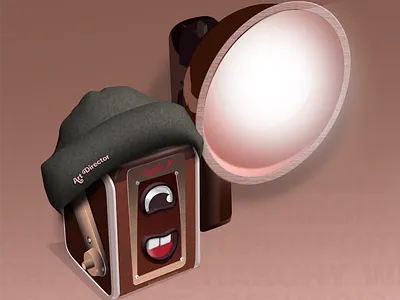 The Proud Art Director. 3d camera character graphic design illustration vintage