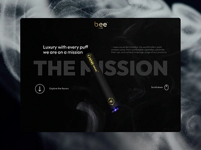 BeeSmoke - modern vape solutions branding e commerce e commerce website hero section landing page online shop product design vape store vape website