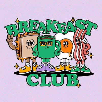 BREAKFAST CLUB branding breakfastclub cartoon cartooncharacter character design graphic design illustration logo mascot