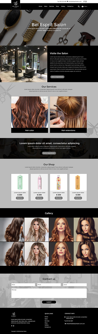 Beauty Salon, Hair Extension Website Design ui webdevelopment website wordpress wordpresswebsite