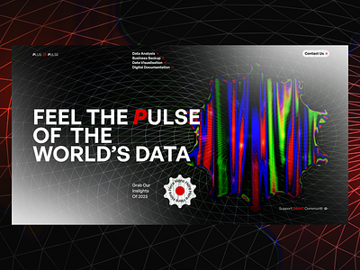 Plus Pulse - Data Service Concept 3d branding data graphic design hero ui web