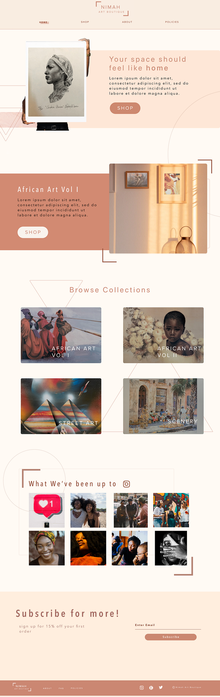 Art Gallery Home Page by Tabia Smith on Dribbble