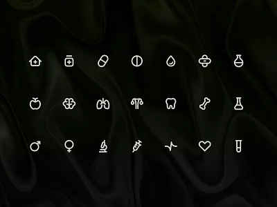 Icon Set - Healthcare branding fitness health health tech healthcare icon design icon mockup icon set iconography interface icon line icon minimal icon outlined icon rounded icon trending icon ui