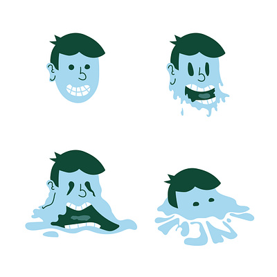 melting boy illustration vector vector art vector illustration