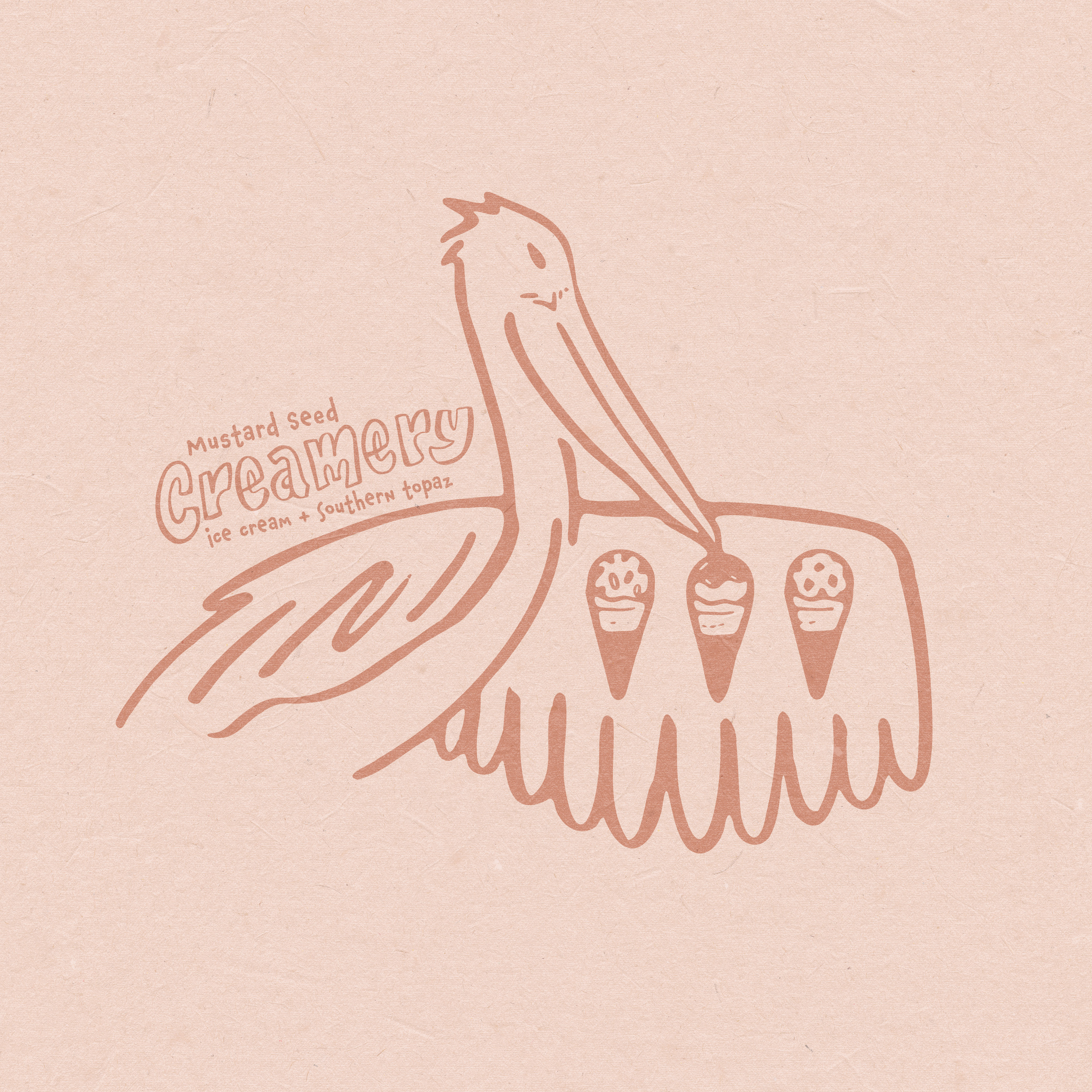 Mustard Seed Creamery Mascot illustration lettering logo mascot