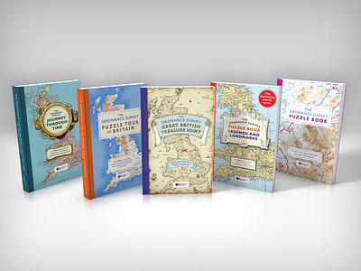 Ordnance Survey Puzzle Book Series book cover design graphic design illustration layout design puzzle book