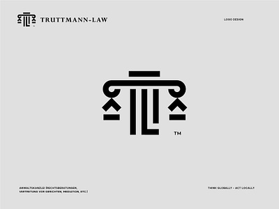 Truttmann - Law brand branding design designer law logo scales simple sladoje tl