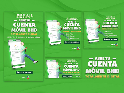 Open Cuenta Movil BHD banner branding design design graphic design