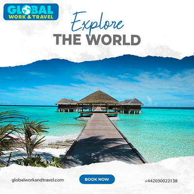 global work and travel II branding graphic design logo
