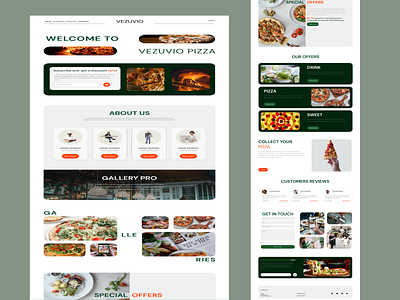 Landing page restaurant design animation design figma typography ui ux webdesign