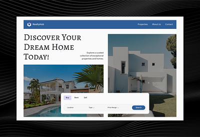 Real Estate Company Landing Page aesthetic design exploration hero section home house landing page minimalism property real estate ui ux