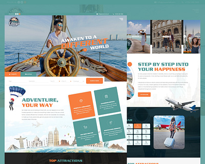 Travels Website Design landing page template travel ui ux website design