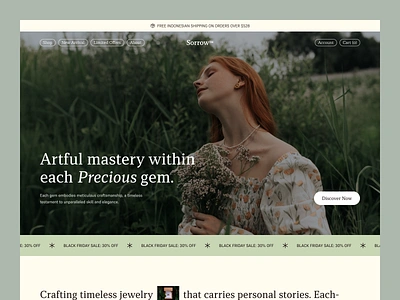 Sorrow™ - Jewelry Website design e commerce e commerce website ecommerce hero section jewellery jewelry jewelry landing page jewelry website landing page market marketplace online shop product design store ui ui design uiux web design website