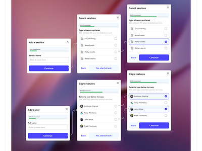 Component Design & States components desktop form form design modal design modals progress indicator states ux design ux opy