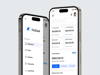 [Responsive] - FinEase - Finance Management Dashboard bank banking card clean credit card dashboard finance finance app management payment product design responsive saas statistic ui ux web web app web design website design