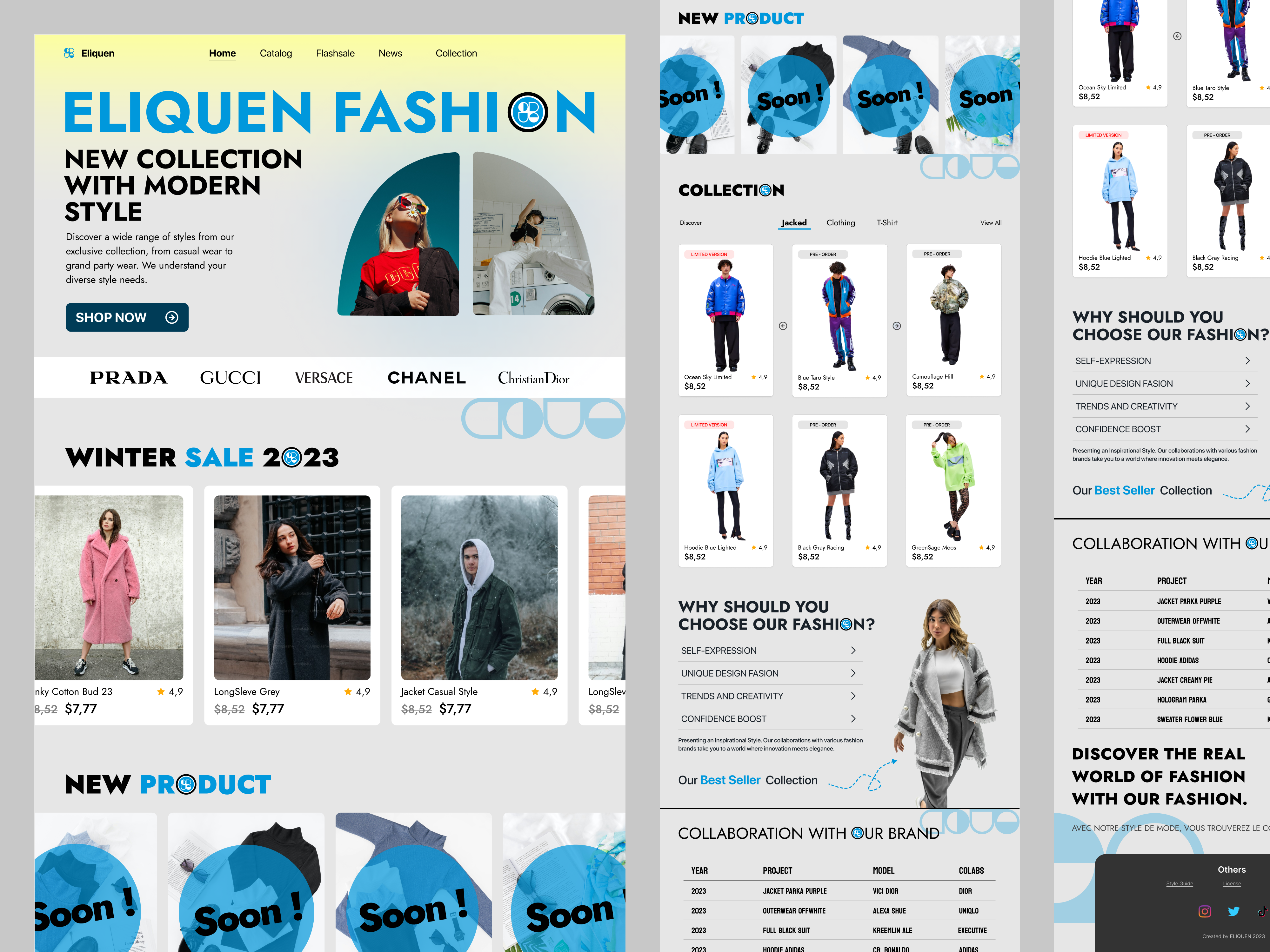 Eliquen - Fashion LandingPage branding dashboard design ecommerce fashion fashion design fashion landingpage fasion graphic design landingpage layout linier look book product product page sales typography ui ux web marketing